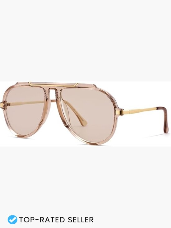 Oversized Square Sunglasses Retro 70s Style UV400 Protection Lightweight